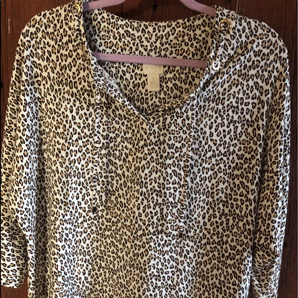 Chico’s Leopard Animal Print Blouse